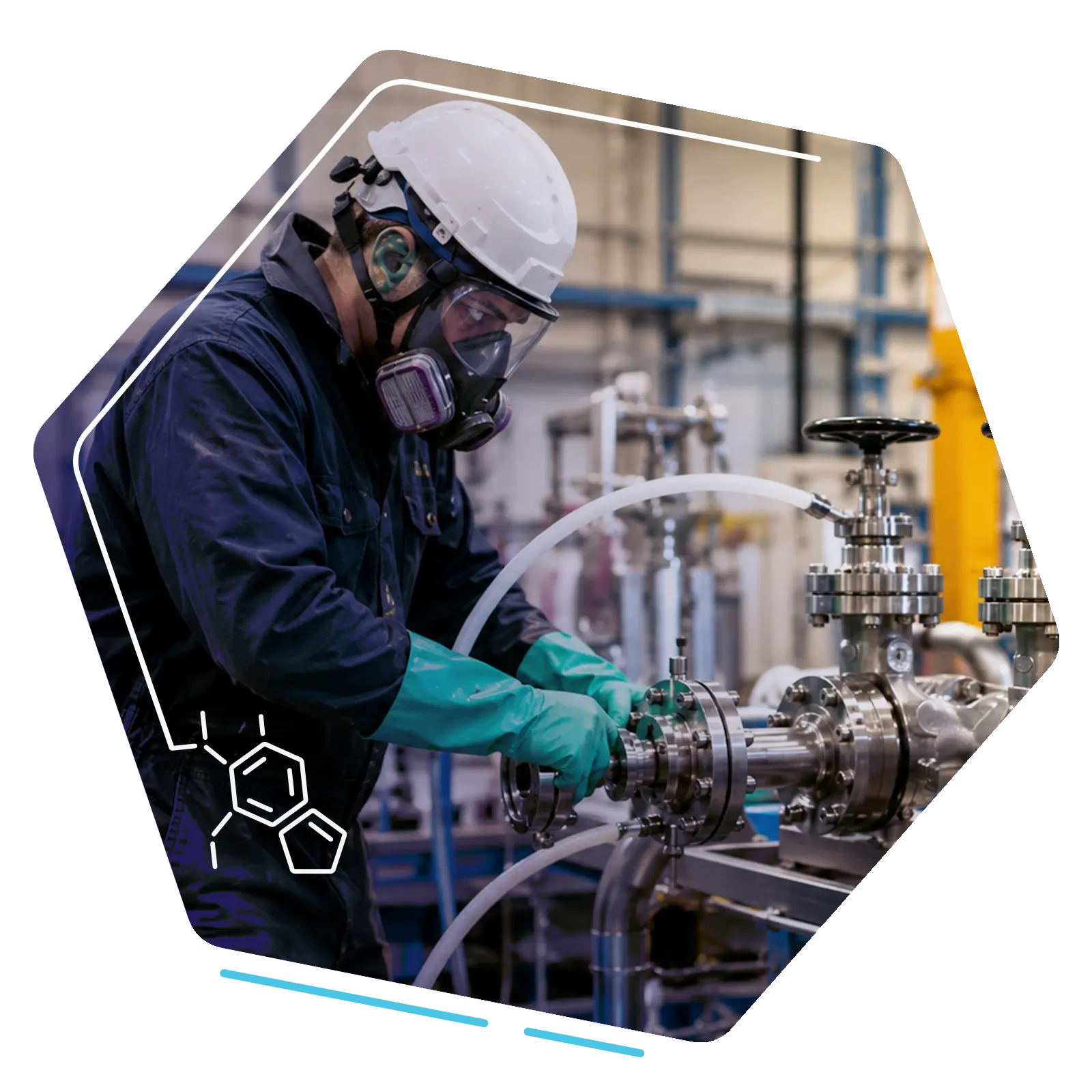 Industrial oxygen system components prepared for specialist cleaning